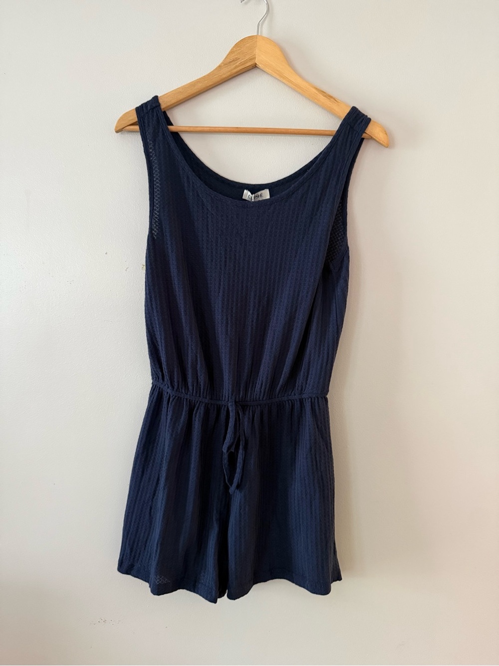 Cupshe Navy Sleeveless Drawstring Swim Coverup Romper